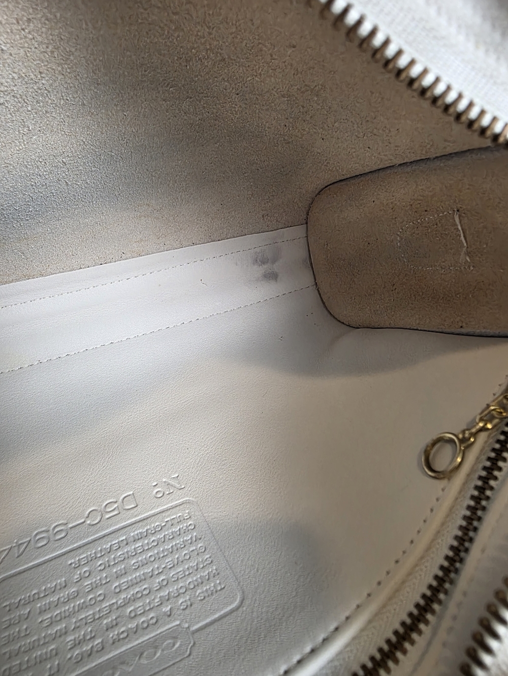 Vintage Coach Taylor 9944 White Leather Crossbody Bag Purse Bridal Wedding - Picture 8 of 15